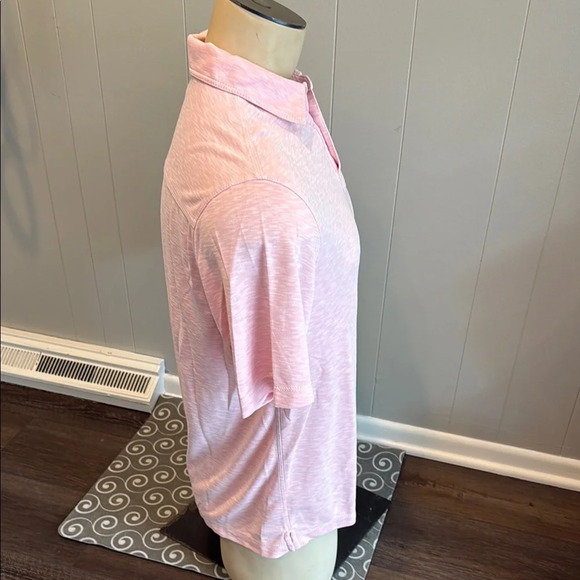 Age of Wisdom Men’s Medium Pink Polo Shirt with Classic Collar and Short Sleeves - Picture 2 of 4